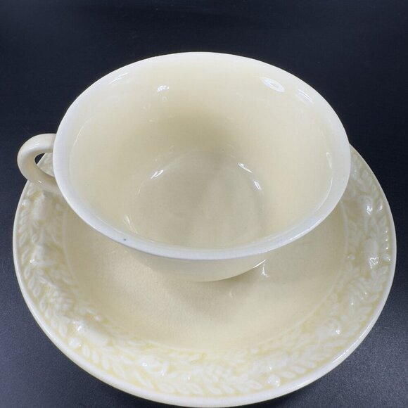 Antique Adams Titian Ware Royal Ivory Della Robbia Teacup Saucer Set Porcelain - Picture 9 of 16